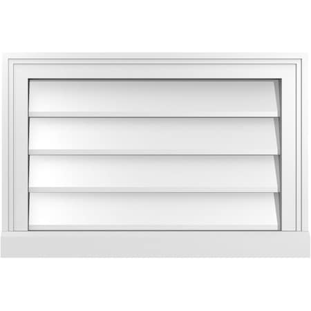 Ekena Millwork Vertical Surface Mount PVC Gable Vent w/ 2"W x 2"H , Brickmould Sill Frame, 24"W x 16"H GVPVE24X1603SN